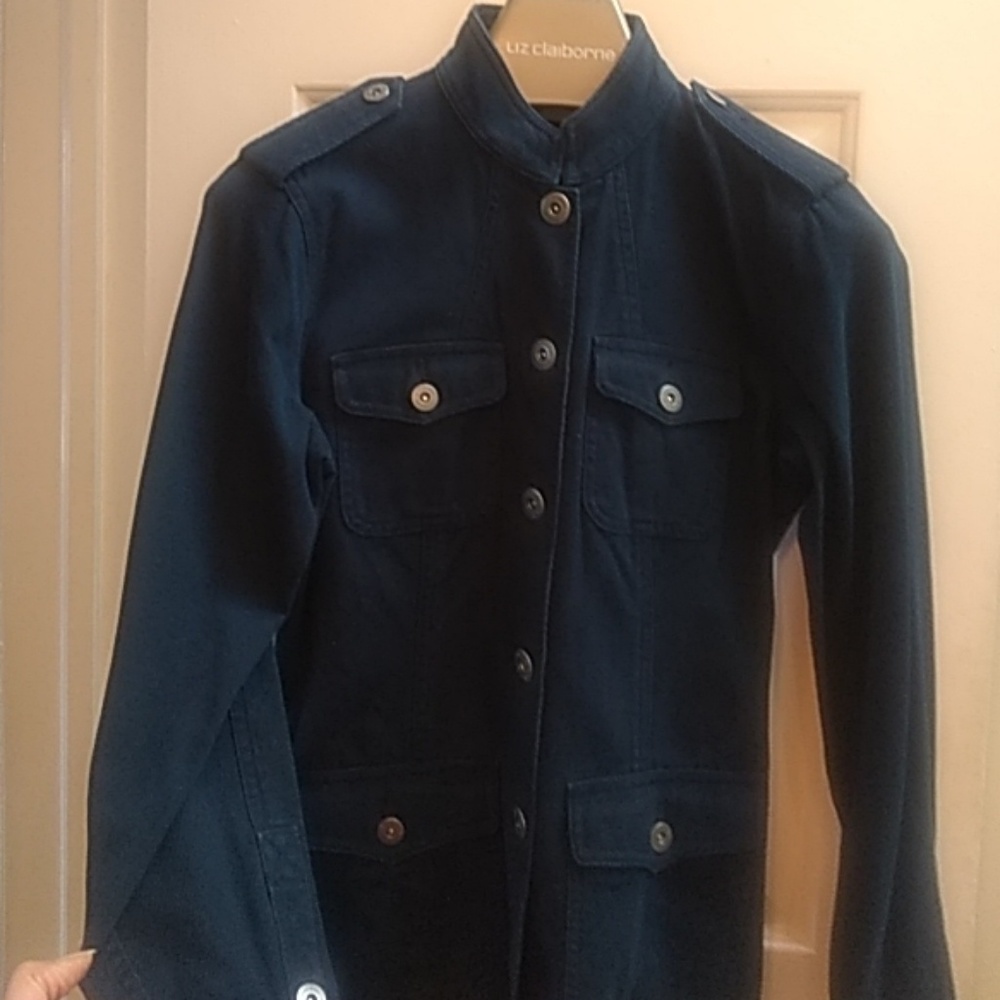 Liz Claiborne Navy Military Jacket Small